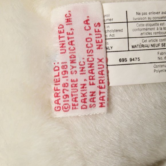 Vintage Dakin 12" Garfield Easter Bunny Rabbit Plush Stuffed Animal Toy Basket - Picture 6 of 6